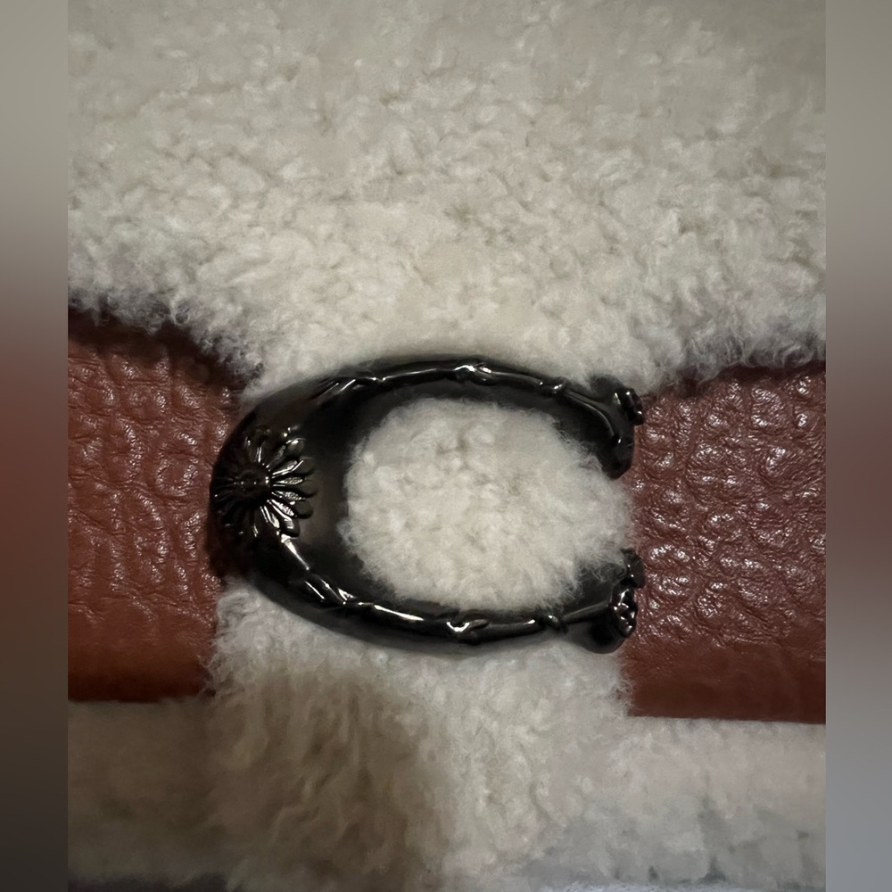 Coach shearling tabby 26 in brown suede and leather - Picture 7 of 12